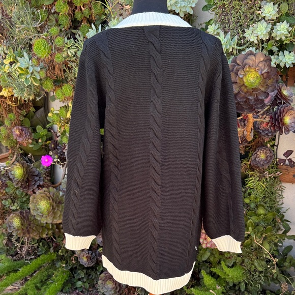 Fashion Nova Black and Cream Cardigan - Picture 2 of 2